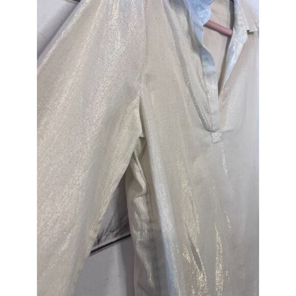 J. Crew Size Large Gold Tunic Shimmer Fun - Picture 2 of 6